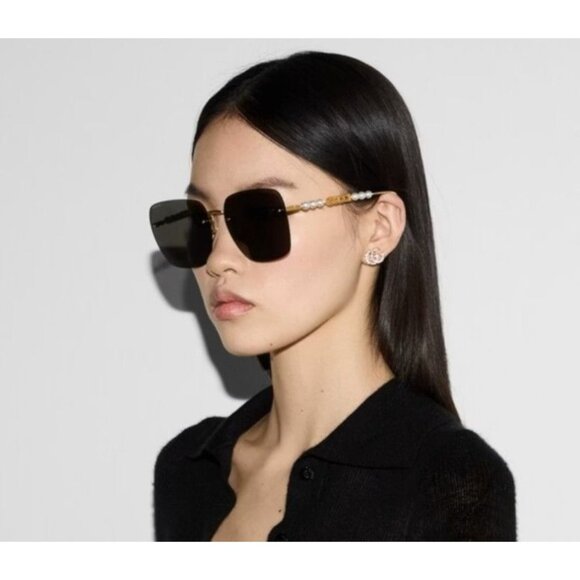 NEW GUCCI SUNGLASSES GOLD GREY WOMEN EYEWEAR GUCCI GG1923SA 001 main image 13